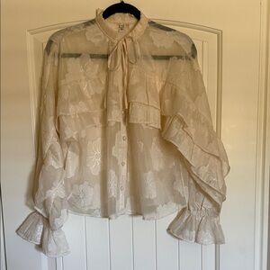 River Island Cream Floral Blouse